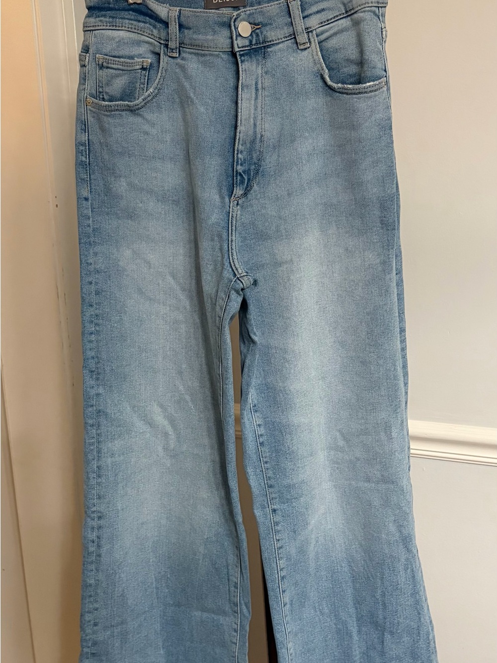 DL1961 Light Wash Bootcut Jeans - Pale Blue